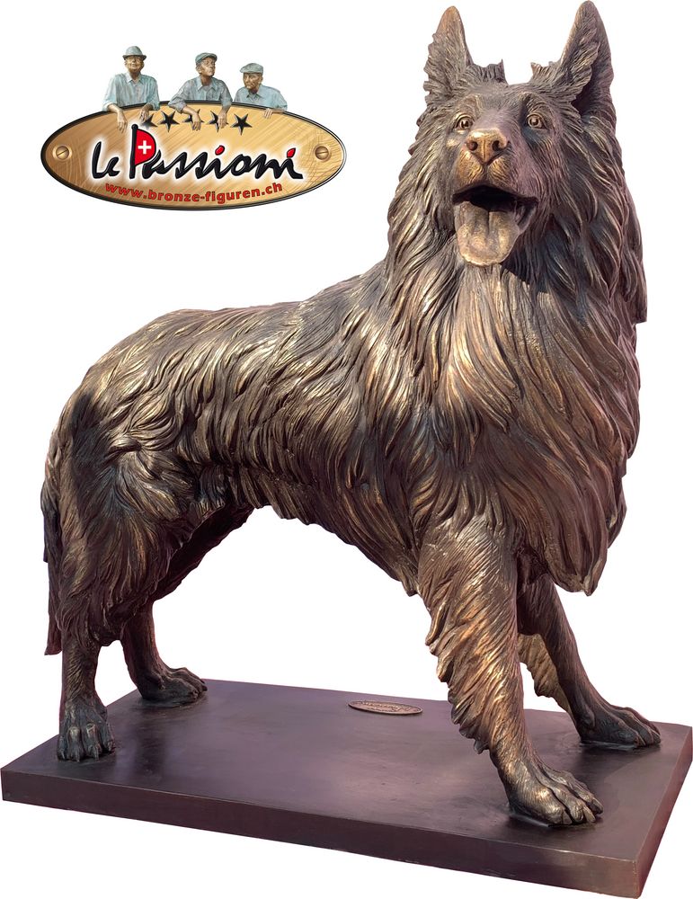 Bronzefiguren Rex Schäferhund