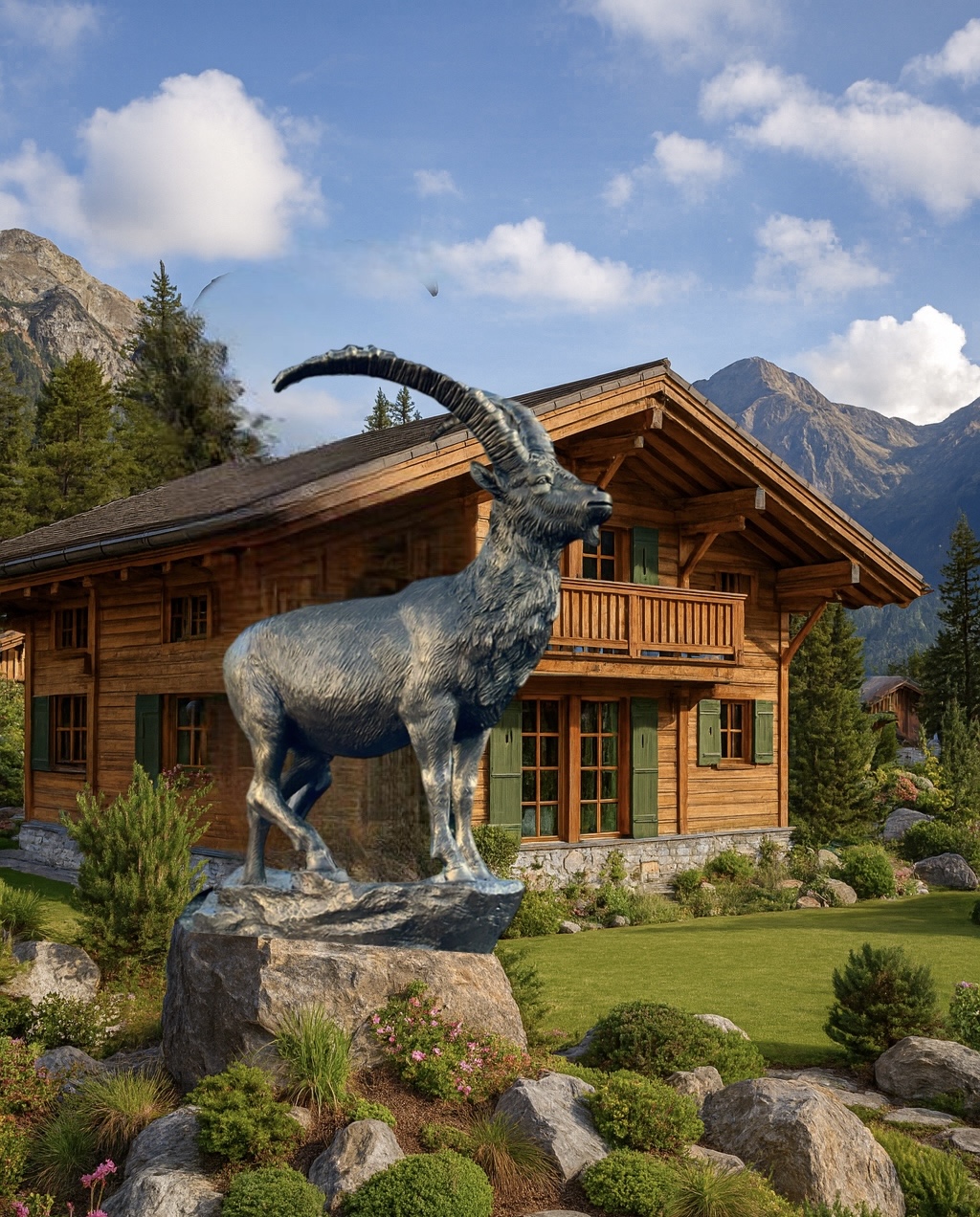 Bronzefigur Steinbock